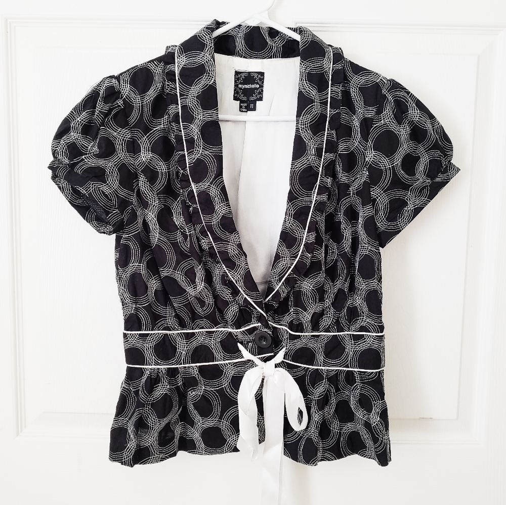 My Michelle Juniors Large Short Sleeve Blazer Used Vintage Formal Wear Y2K